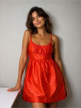J.Crew Collection Orange Silk Cocktail Dress Size 8P